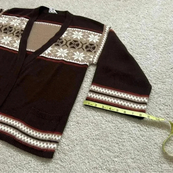 Vintage Sears Vintage Sweater Cardigan Brown Pockets Women’s Size Medium - Picture 6 of 16